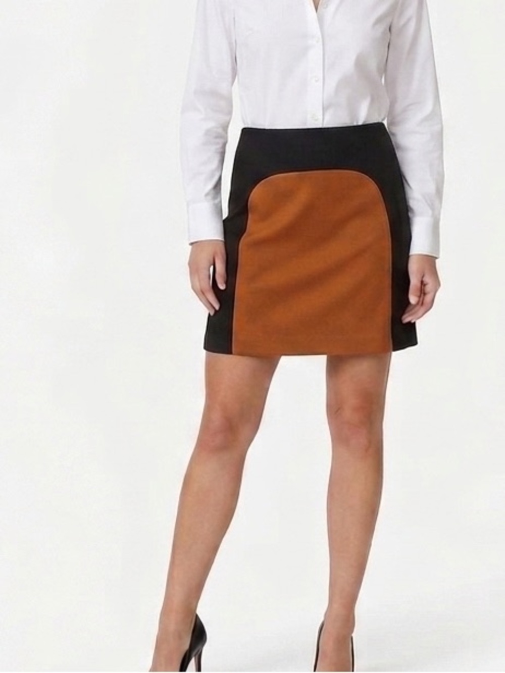 Vivienne Tam Colorblock Lined Mini Skirt Size 10 Structured Zip Short Skirt Y2K